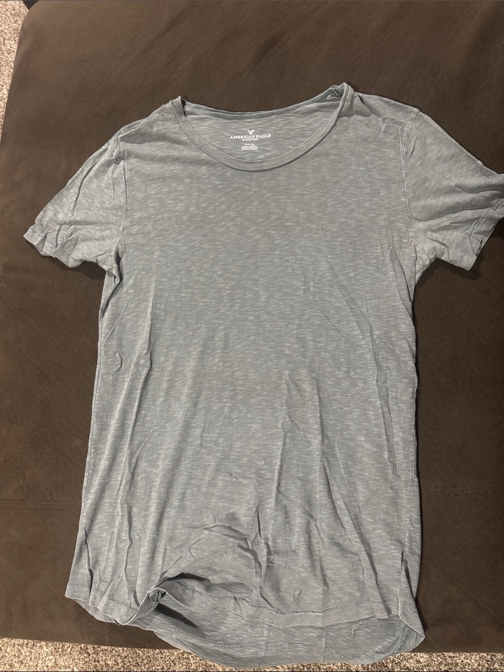 American Eagle Outfitters Heather Light Blue Short Sleeve Crew Tee